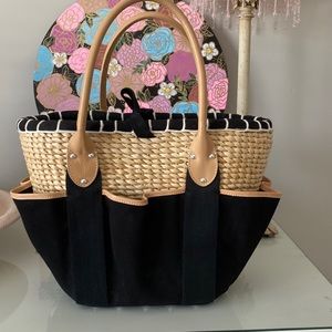 Ralph Lauren Straw & Canvas Beach Tote 8.5/10 used condition - very rare!